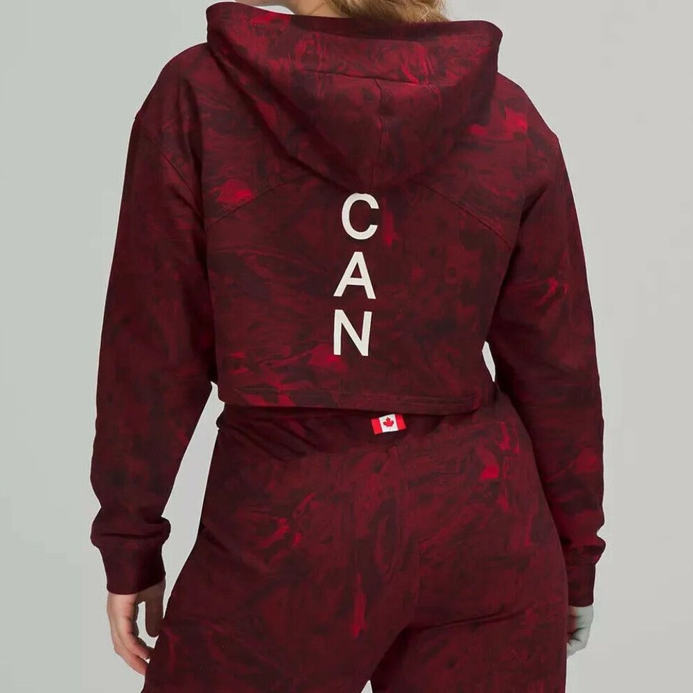 Lululemon team Canada all yours cropped hoodie red
